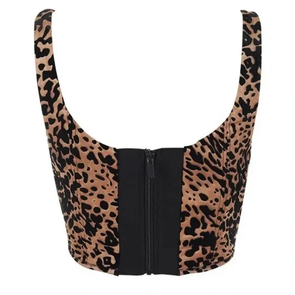 House Of CB ‘Jacqueline’ Leopard Print Devore Corset NWOT